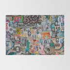 Sticker and graffiti wall background 2 - Berlin street art photography Rug Gallery Image 2