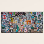 Sticker and graffiti wall background 2 - Berlin street art photography Desk Mat Gallery Image 3