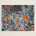 Sticker and graffiti wall background 2 - Berlin street art photography Jigsaw Puzzle Gallery Image 1