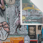 Sticker and graffiti wall background 2 - Berlin street art photography Wall Tapestry Gallery Image 3