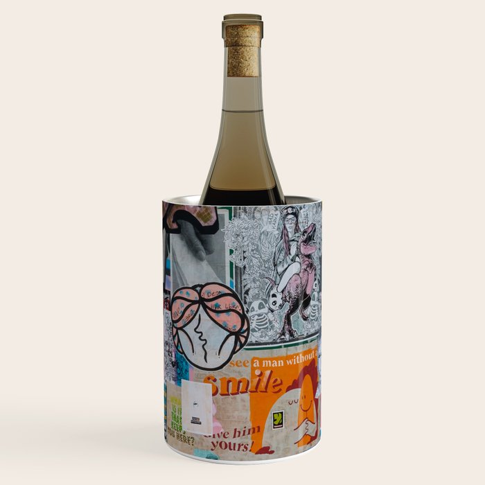 Sticker and graffiti wall background 2 - Berlin street art photography Wine Chiller Gallery Image 3