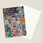 Sticker and graffiti wall background 2 - Berlin street art photography Stationery Card Gallery Image 2