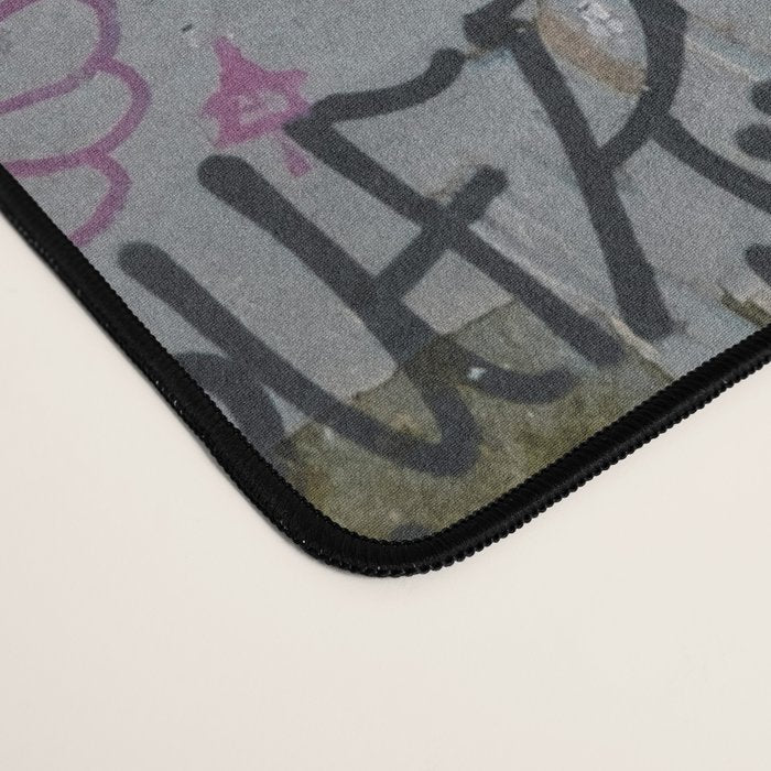 Sticker and graffiti wall background 2 - Berlin street art photography Desk Mat Gallery Image 4