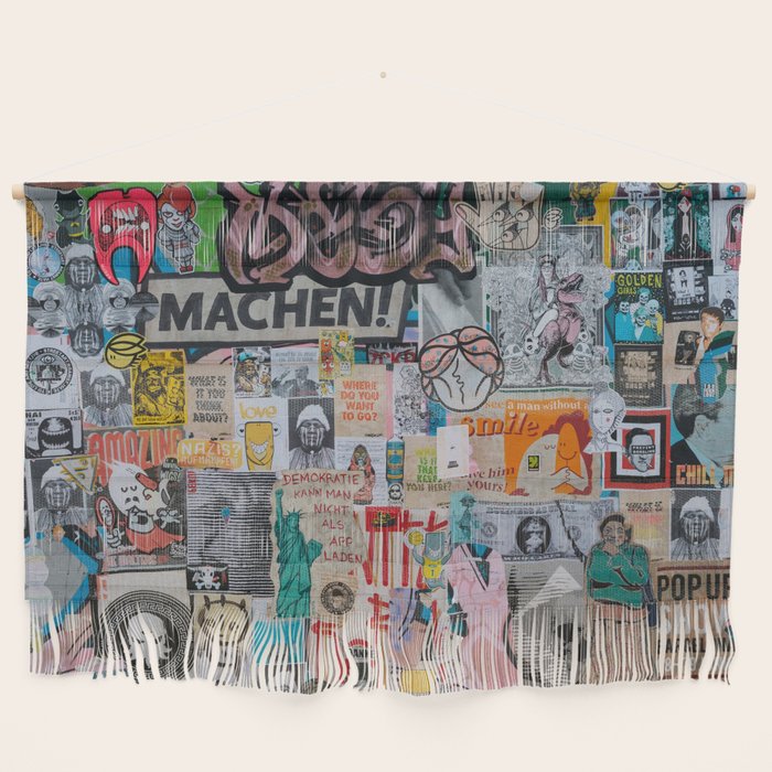 Sticker and graffiti wall background 2 - Berlin street art photography Wall Hanging Gallery Image 1