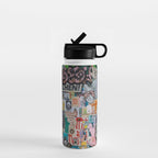 Sticker and graffiti wall background 2 - Berlin street art photography Water Bottle Gallery Image 1