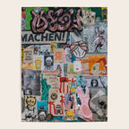 Sticker and graffiti wall background 2 - Berlin street art photography Poster Gallery Image 4