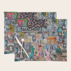 Sticker and graffiti wall background 2 - Berlin street art photography Placemat Gallery Image 1