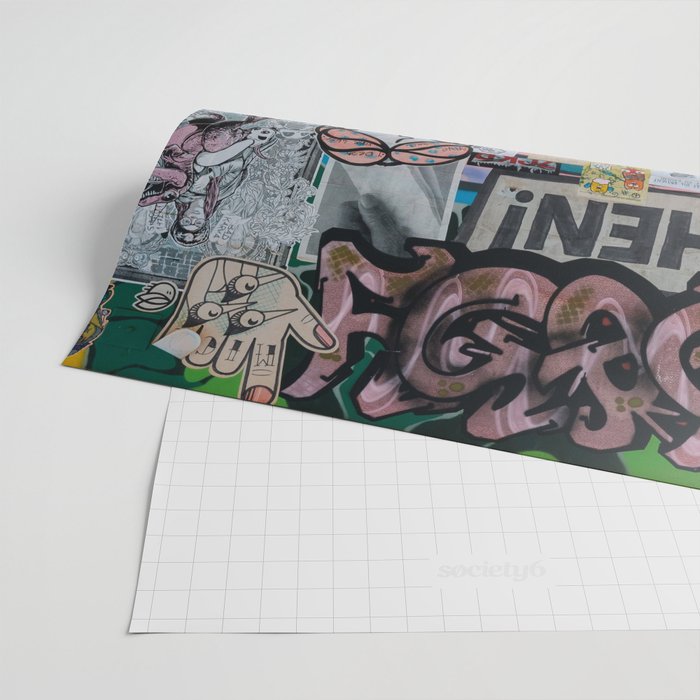 Sticker and graffiti wall background 2 - Berlin street art photography Wrapping Paper Gallery Image 2