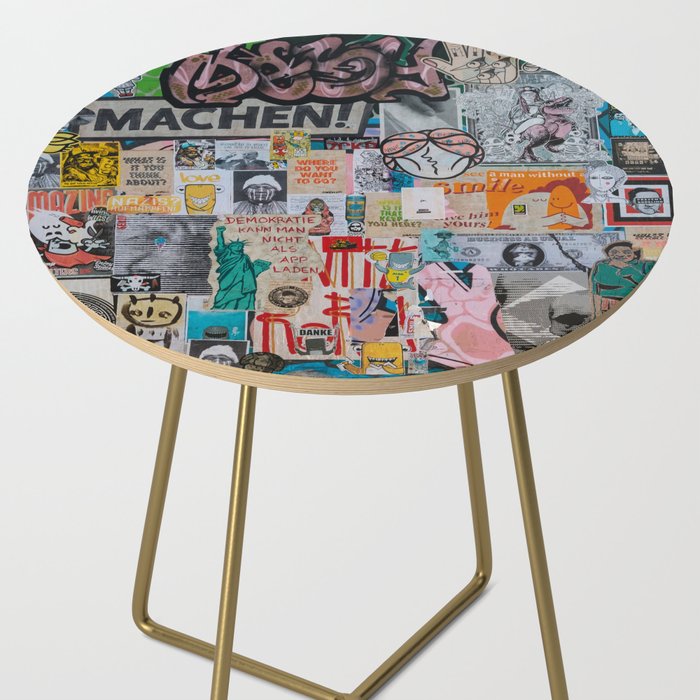 Sticker and graffiti wall background 2 - Berlin street art photography Side Table Gallery Image 2