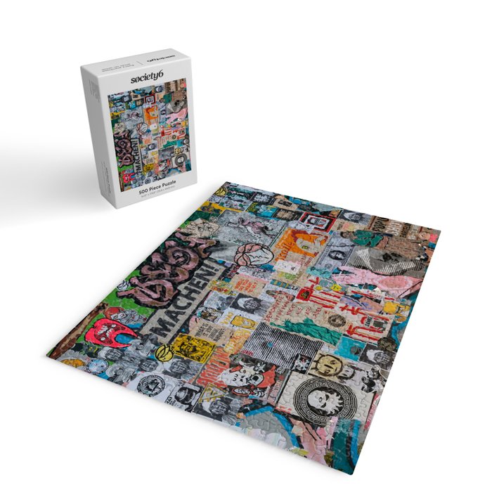 Sticker and graffiti wall background 2 - Berlin street art photography Jigsaw Puzzle Gallery Image 2
