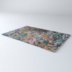 Sticker and graffiti wall background 2 - Berlin street art photography Rug Gallery Image 3