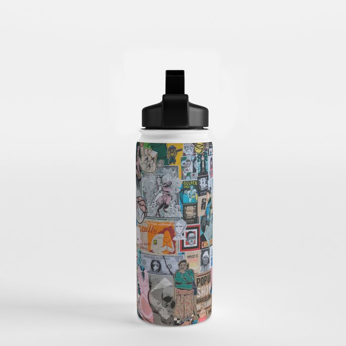 Sticker and graffiti wall background 2 - Berlin street art photography Water Bottle Gallery Image 2