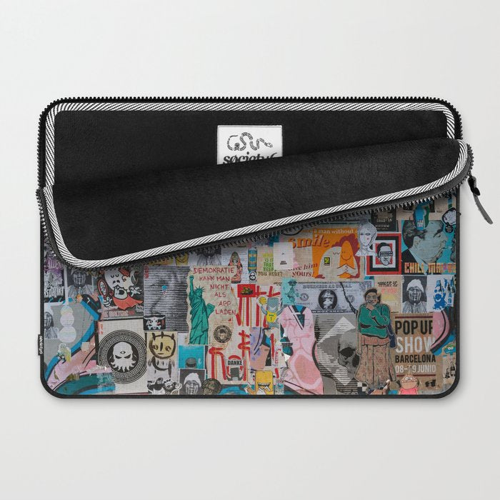 Sticker and graffiti wall background 2 - Berlin street art photography Laptop Sleeve Gallery Image 2