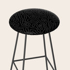 Abstract topography map line art pattern Stool Gallery Image 2