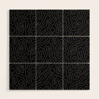 Abstract topography map line art pattern Wood Wall Art Gallery Image 1