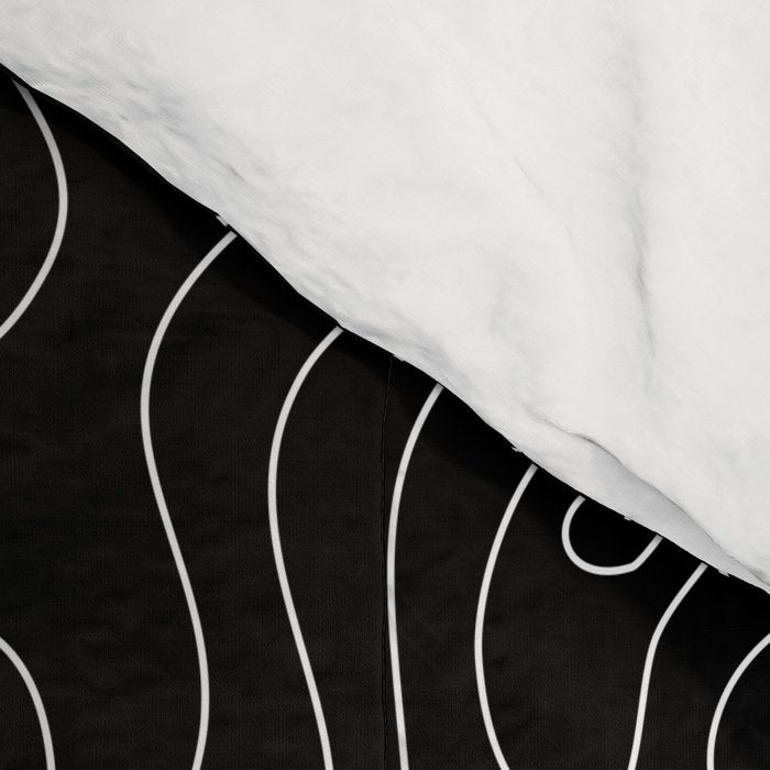 Abstract topography map line art pattern Comforter Gallery Image 4
