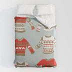 Christmas Sweaters - Vintage Gold & Red Palette Duvet Cover Gallery Image 6