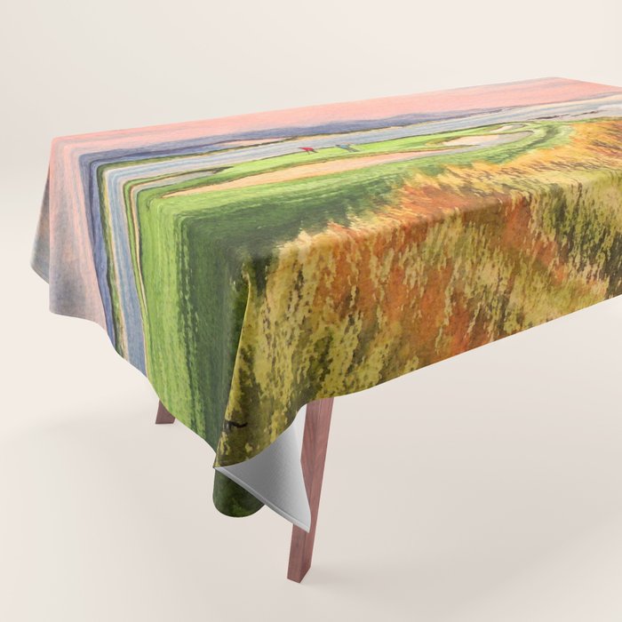 Pebble Beach Golf Course Hole 7 Tablecloth Gallery Image 1