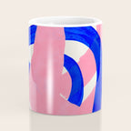Abstract Painting Mid Century Modern Abstract Funky Sound Waves Pink Blue Shapes Coffee Mug Gallery Image 4