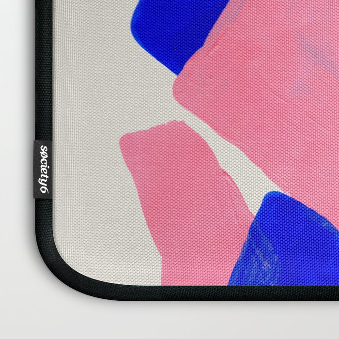 Abstract Painting Mid Century Modern Abstract Funky Sound Waves Pink Blue Shapes Laptop Sleeve Gallery Image 3
