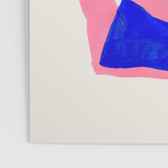 Abstract Painting Mid Century Modern Abstract Funky Sound Waves Pink Blue Shapes Poster Gallery Image 3