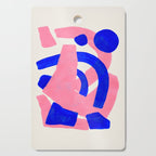 Abstract Painting Mid Century Modern Abstract Funky Sound Waves Pink Blue Shapes Cutting Board Gallery Image 1