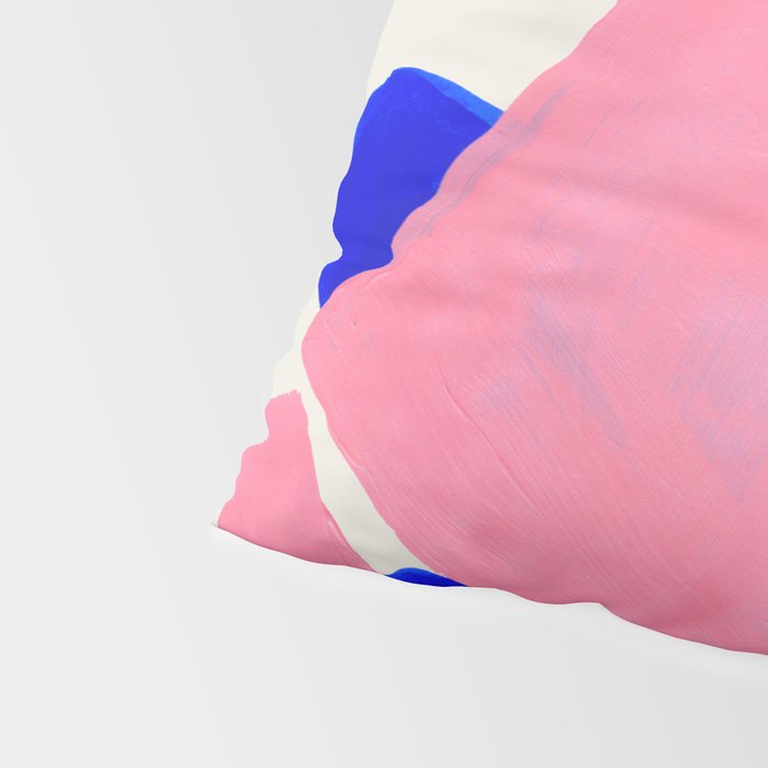 Abstract Painting Mid Century Modern Abstract Funky Sound Waves Pink Blue Shapes Pillow Sham Gallery Image 4