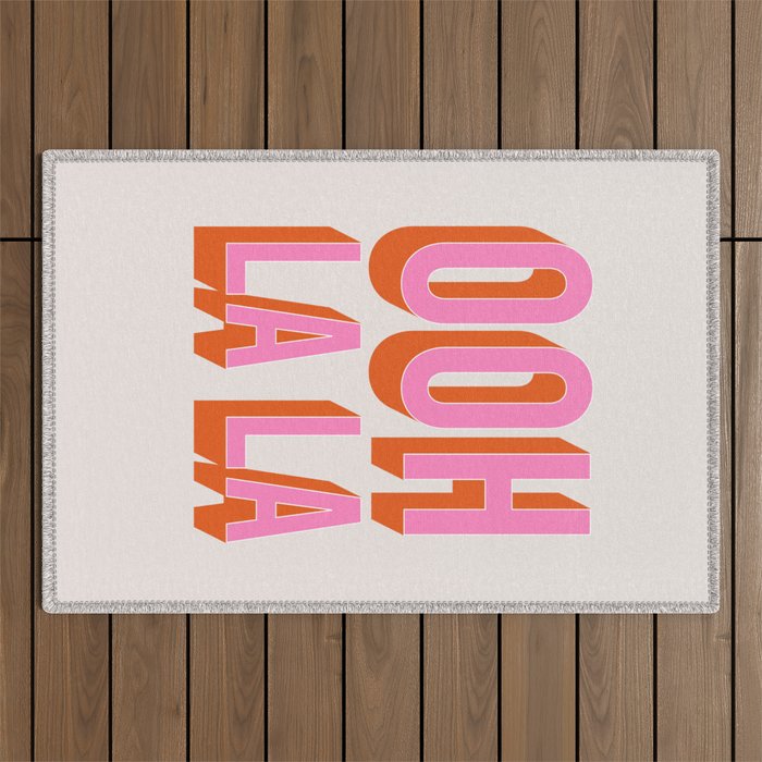 Ooh La La (Pink) Outdoor Rug Gallery Image 1