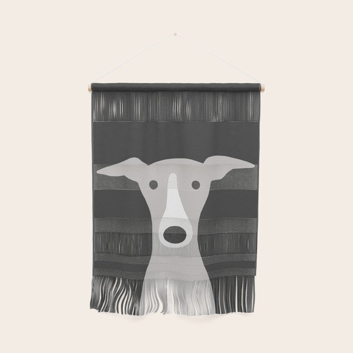 Cute Greyhound, Italian Greyhound or Whippet Cartoon Dog Wall Hanging Gallery Image 1