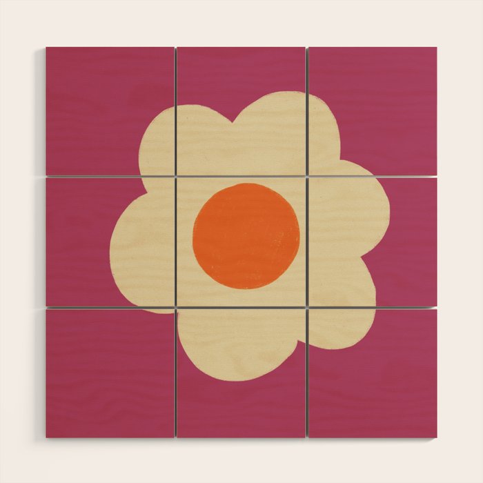 Magenta flower Wood Wall Art Gallery Image 1