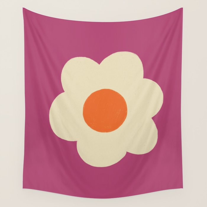Magenta flower Wall Tapestry Gallery Image 1