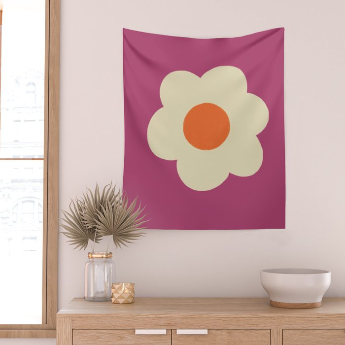 Magenta flower Wall Tapestry Gallery Image 2
