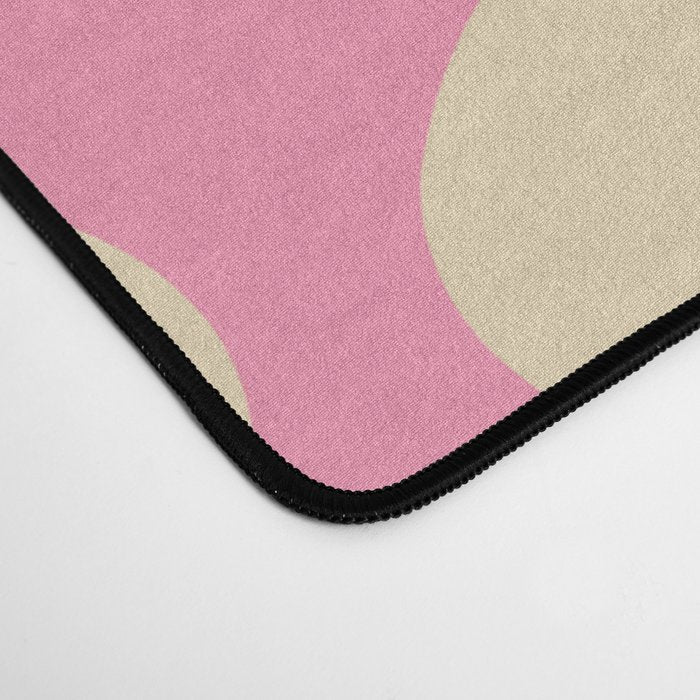 Maisie Flowers Pink Retro Floral Pattern Orange Cream Desk Mat Gallery Image 4