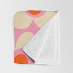 Maisie Flowers Pink Retro Floral Pattern Orange Cream Throw Blanket Gallery Image 3