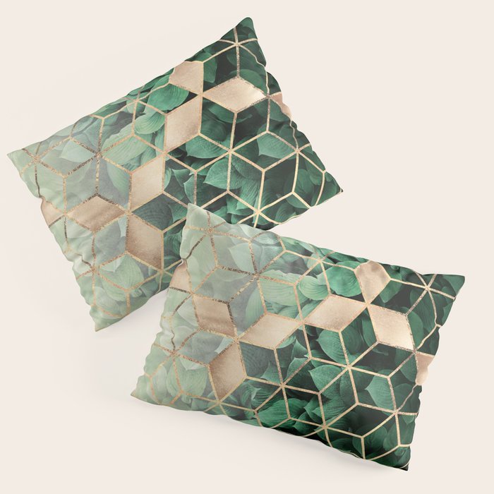 Leaves And Cubes Pillow Sham Gallery Image 1