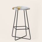 White and Gray Marble and Gold Metal foil Glitter Effect Stool Gallery Image 1