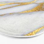 White and Gray Marble and Gold Metal foil Glitter Effect Bath Mat Gallery Image 3