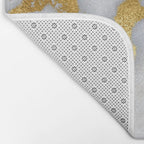 White and Gray Marble and Gold Metal foil Glitter Effect Bath Mat Gallery Image 2
