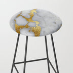 White and Gray Marble and Gold Metal foil Glitter Effect Stool Gallery Image 2