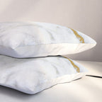 White and Gray Marble and Gold Metal foil Glitter Effect Pillow Sham Gallery Image 3