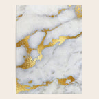 White and Gray Marble and Gold Metal foil Glitter Effect Poster Gallery Image 4