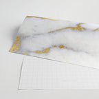 White and Gray Marble and Gold Metal foil Glitter Effect Wrapping Paper Gallery Image 2