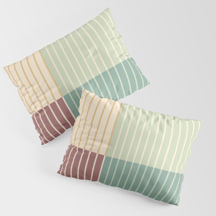 Color Block Line Abstract XIX Pillow Sham Gallery Image 1