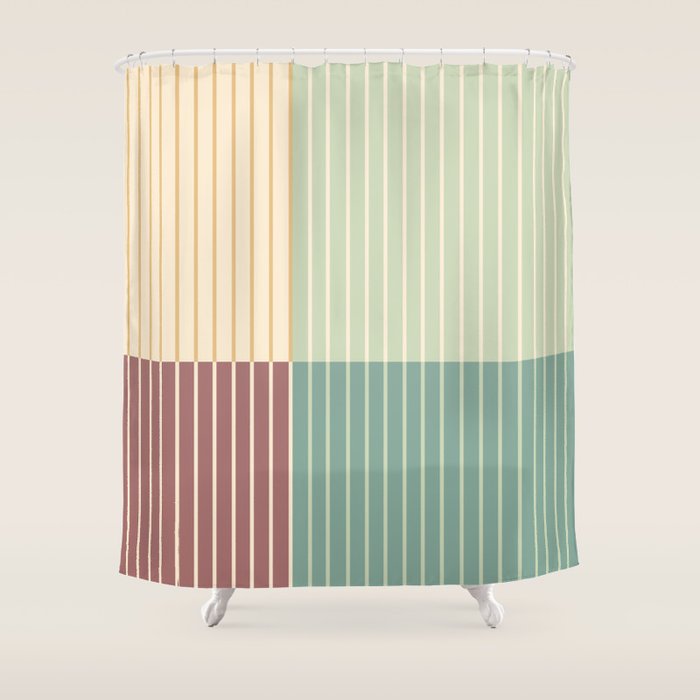 Color Block Line Abstract XIX Shower Curtain Gallery Image 1