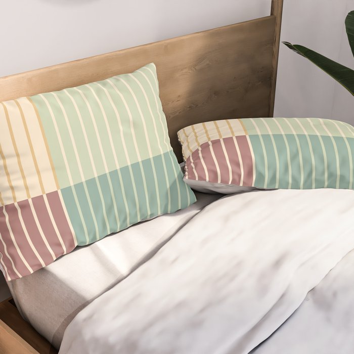 Color Block Line Abstract XIX Pillow Sham Gallery Image 2