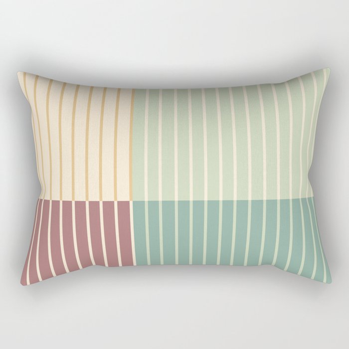 Color Block Line Abstract XIX Rectangular Pillow Gallery Image 1