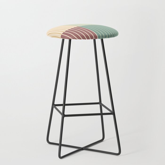 Color Block Line Abstract XIX Stool Gallery Image 1