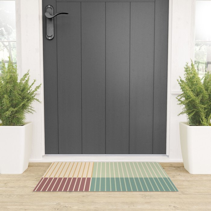 Color Block Line Abstract XIX Welcome Mat Gallery Image 3