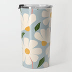 Wild Daisies - blue & pink Travel Mug Gallery Image 3