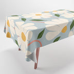Wild Daisies - blue & pink Tablecloth Gallery Image 1